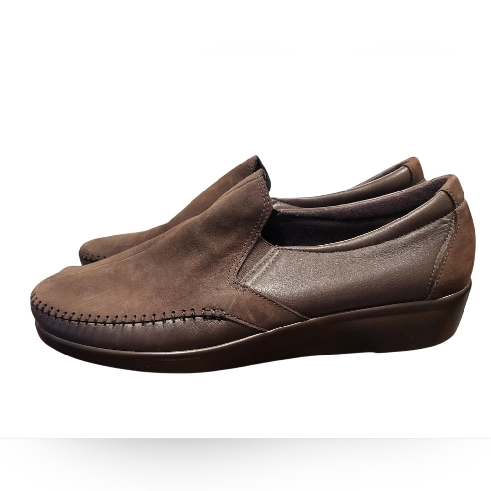 SAS Dream Comfort Loafers Coffee Brown Leather & Suede Size 11